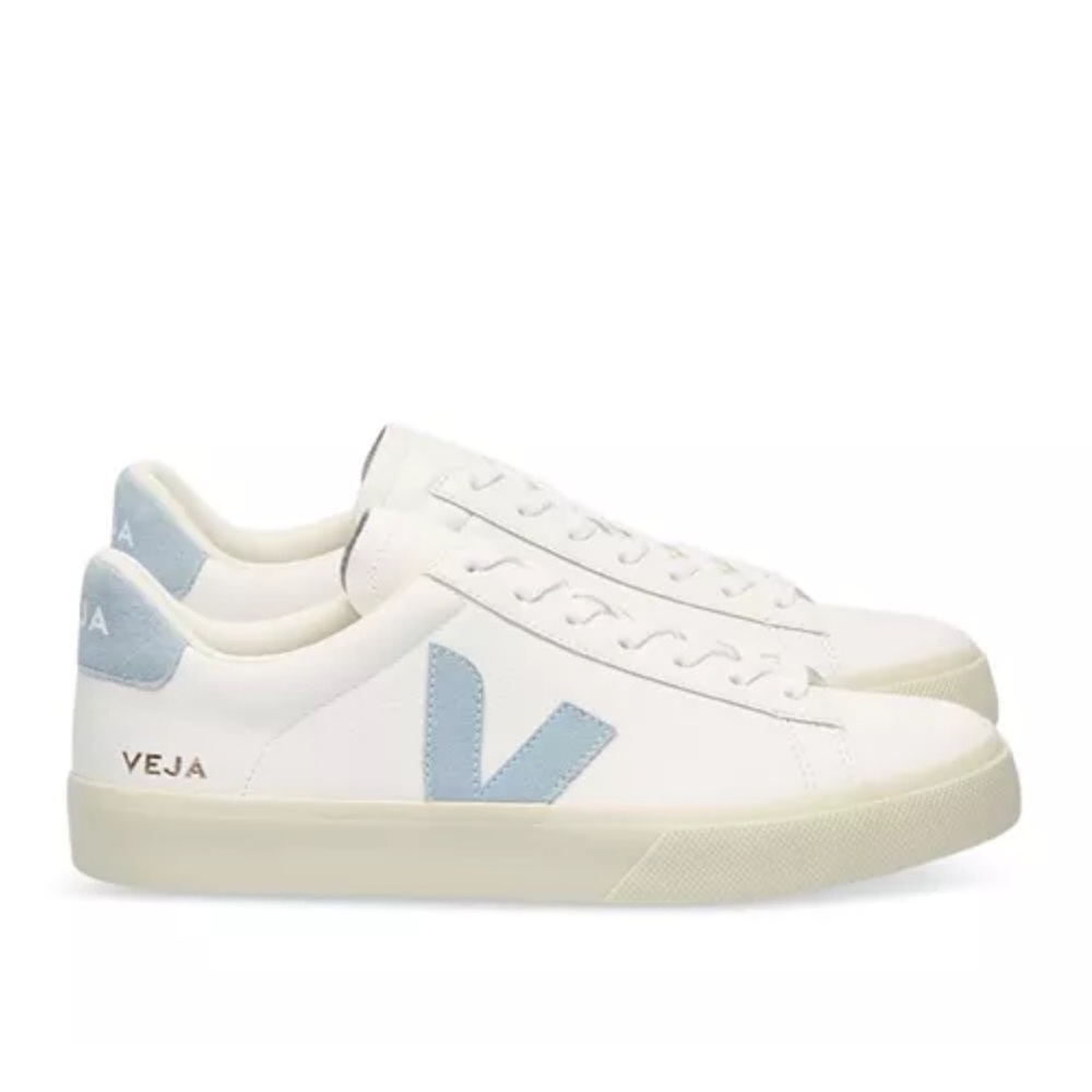Veja White and Light Blue Casual Sneakers